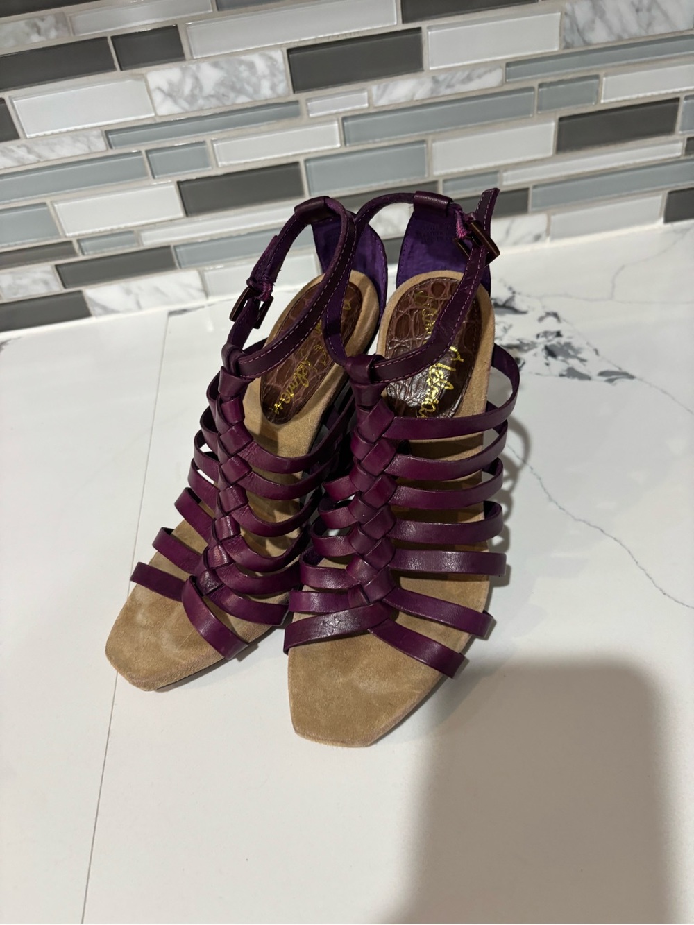 Sam Edelman Purple Strappy High Heel Sandals